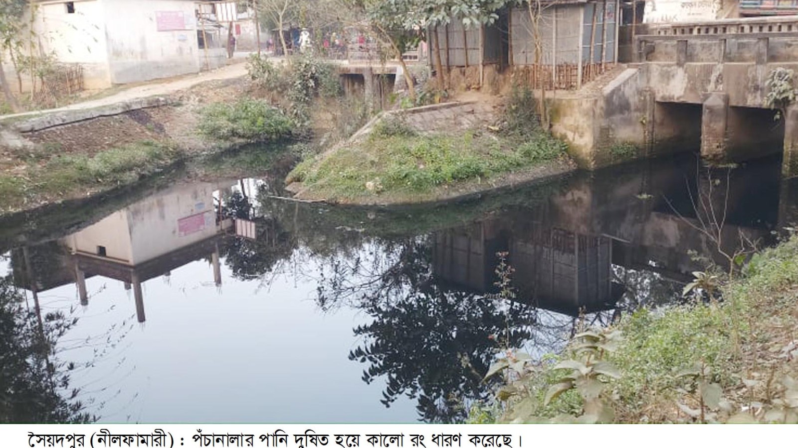 শিল্পবর্জ্যে দূষিত পঁচানালা, ডেঙ্গু আতঙ্কে শিক্ষার্থী